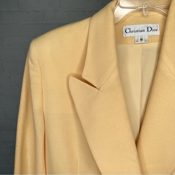 Christian Dior Women’s  Cream Pale Yellow 30 Montaigne Bar Jacket/Blazer Size 6 - Picture 3 of 7
